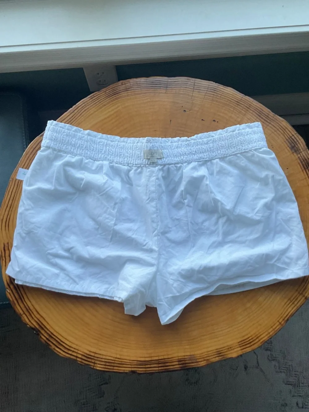 Loft White Eyelet Shorts with Drawstring XL